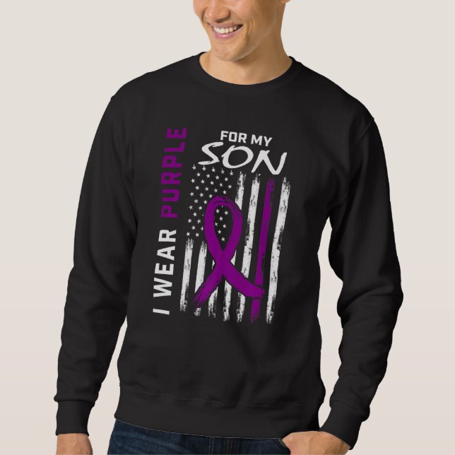 I Wear Purple For My Son Epilepsy Awareness Usa Fl Sweatshirt (Front)