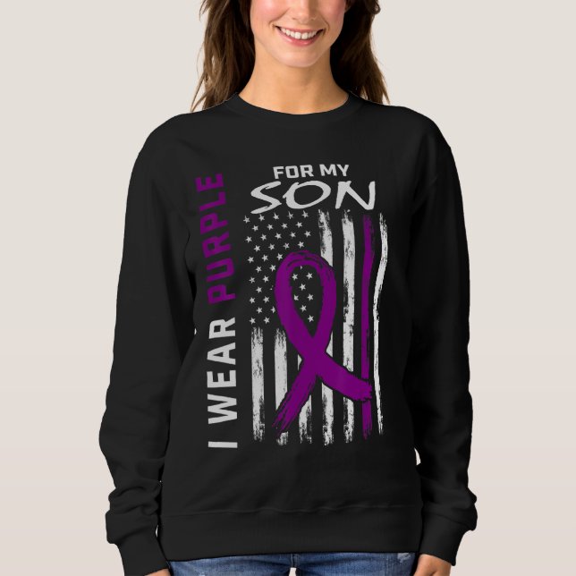 I Wear Purple For My Son Epilepsy Awareness Usa Fl Sweatshirt (Front)