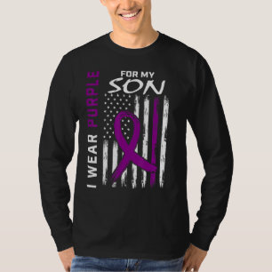 I Wear Purple For My Son Epilepsy Awareness Usa Fl T-Shirt