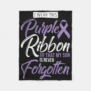 I Wear Purple For My Son International Awareness O Fleece Blanket