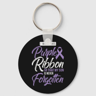 I Wear Purple For My Son International Awareness O Key Ring