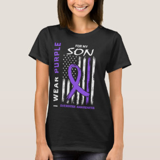 I Wear Purple For My Son Overdose Awareness Americ T-Shirt