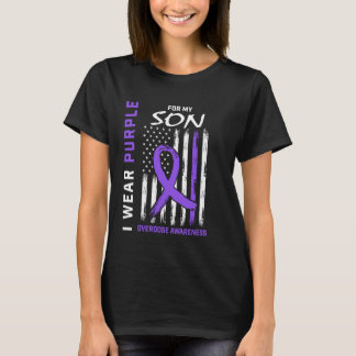 I Wear Purple For My Son Overdose Awareness Americ T-Shirt