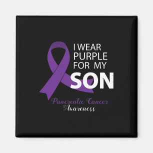 I Wear Purple For My Son - Pancreatic Cancer Aware Magnet