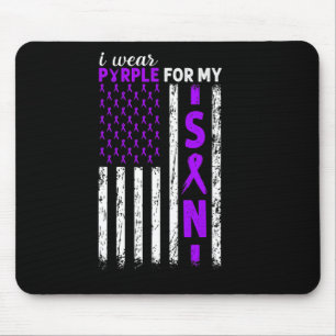 I Wear Purple For My Son Pancreatic Cancer Usa Fla Mouse Pad