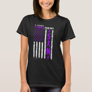 I Wear Purple For My Son Pancreatic Cancer Usa Fla T-Shirt