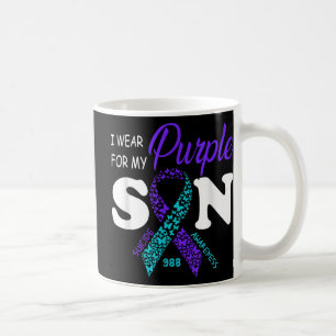 I Wear Purple For My Son Suicide Prevention Awaren Coffee Mug