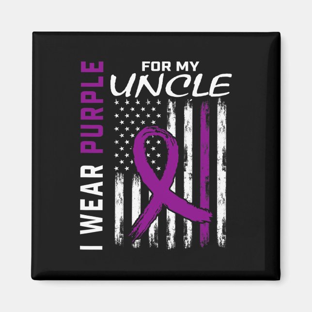 I Wear Purple For My Uncle Epilepsy Awareness Amer Magnet (Front)