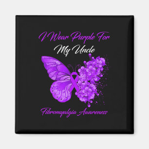 I Wear Purple For My Uncle Fibromyalgia Warrior 1 Magnet