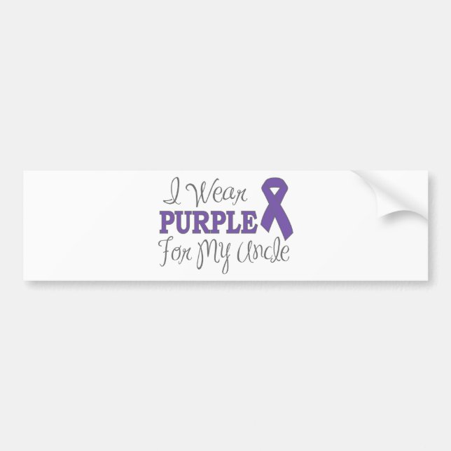 I Wear Purple For My Uncle (Purple Ribbon) Bumper Sticker (Front)