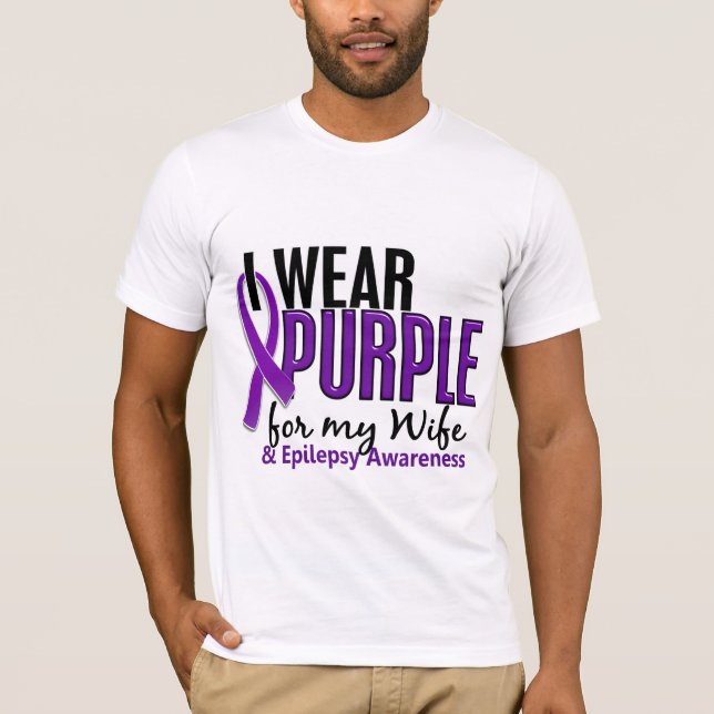 I Wear Purple For My Wife 10 Epilepsy T-Shirt (Front)