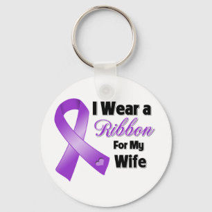 I Wear Purple For My Wife Key Ring