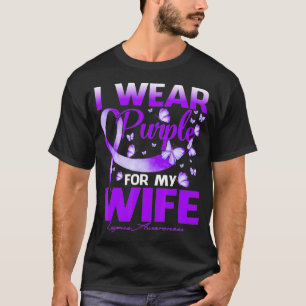 I Wear Purple For My Wife Lupus Awareness Butterfl T-Shirt