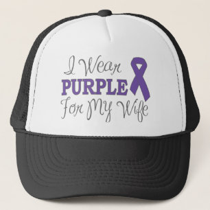 I Wear Purple For My Wife (Purple Ribbon) Trucker Hat