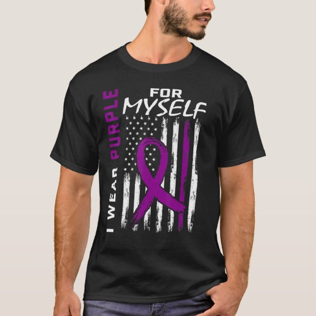 I Wear Purple For Myself Epilepsy Awareness Americ T-Shirt (Front)