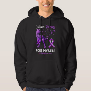 I Wear Purple For Myself Epilepsy Awareness Dinosa Hoodie