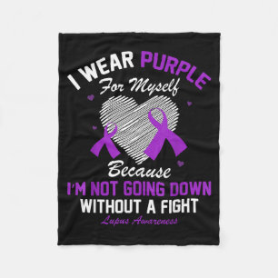 I Wear Purple For Myself Lupus Awareness Heart Pur Fleece Blanket