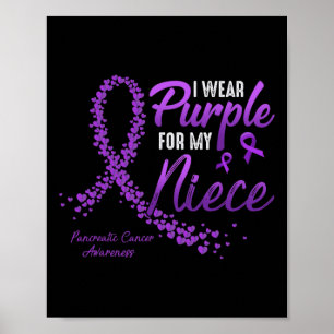 I Wear Purple For NIECE Pancreatic Cancer Awarenes Poster
