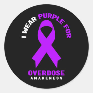 I Wear Purple For Overdose Awareness 1 Classic Round Sticker