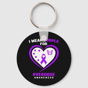 I Wear Purple For Overdose Awareness 4 Key Ring