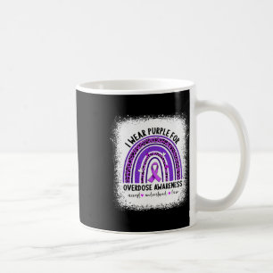 I Wear Purple For Overdose Awareness Boho Rainbow Coffee Mug