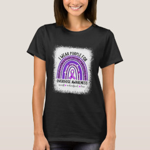 I Wear Purple For Overdose Awareness Boho Rainbow T-Shirt
