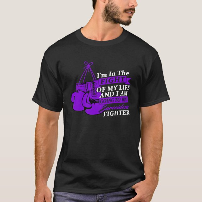 I Wear Purple For Sarcoidosis Awareness Warrior 1 T-Shirt (Front)