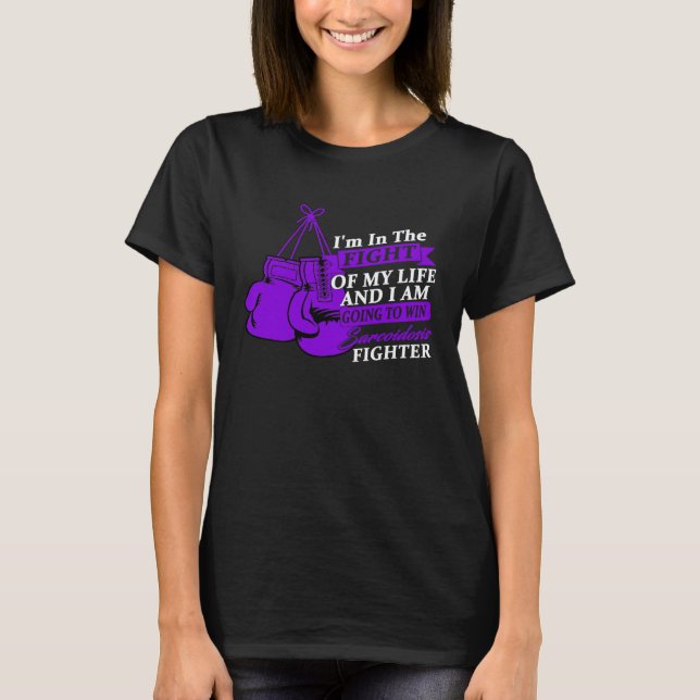 I Wear Purple For Sarcoidosis Awareness Warrior 1 T-Shirt (Front)