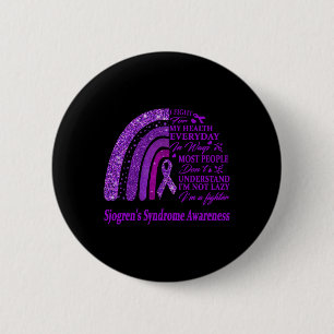 I Wear Purple For Sjogren's Syndrome Awareness War 6 Cm Round Badge