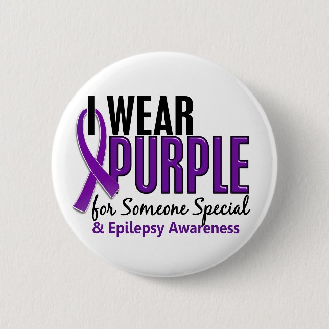 I Wear Purple For Someone Special 10 Epilepsy 6 Cm Round Badge (Front)