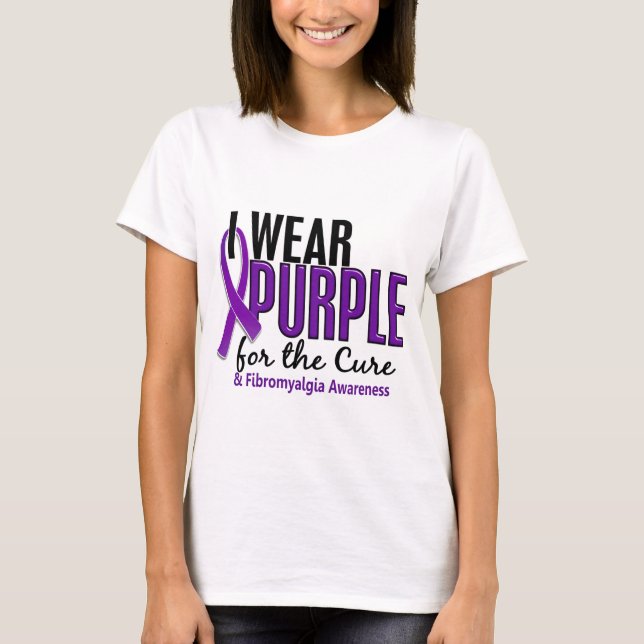 I Wear Purple For The Cure 10 Fibromyalgia T-Shirt (Front)