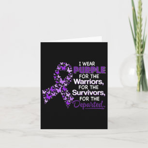 I Wear Purple For The Warriors Butterfly Overdose  Card