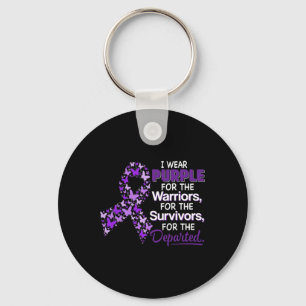 I Wear Purple For The Warriors Butterfly Overdose  Key Ring
