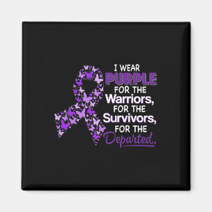 I Wear Purple For The Warriors Butterfly Overdose Magnet