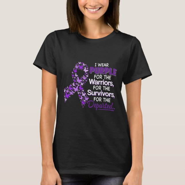 I Wear Purple For The Warriors Butterfly Overdose  T-Shirt (Front)