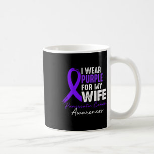 I Wear Purple For Wife Pancreatic Cancer Awareness Coffee Mug