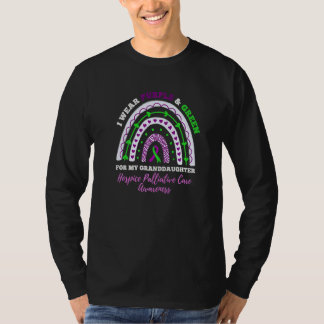 I Wear Purple Green Granddaughter Hospice Palliati T-Shirt