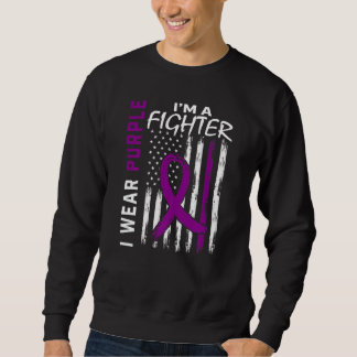 I Wear Purple I'm a Fighter Epilepsy Awareness Ame Sweatshirt