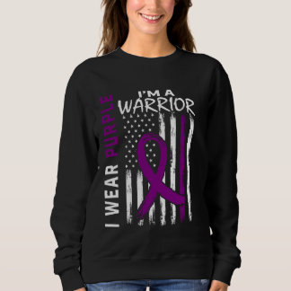 I Wear Purple I'm a Warrior Alzheimers Awareness U Sweatshirt