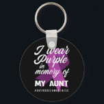 I Wear Purple In Memory For My Aunt Overdose Aware Key Ring<br><div class="desc">I Wear Purple In Memory For My Aunt Overdose Awareness</div>