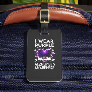 I Wear Purple in Memory for My Dad Alzheimer Luggage Tag