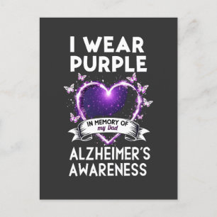 I Wear Purple in Memory for My Dad Alzheimer  Postcard