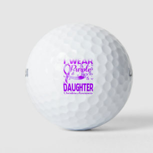 I Wear Purple In Memory For My Daughter Overdose Golf Balls