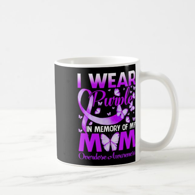 I Wear Purple In Memory For My Mum Overdose Awaren Coffee Mug (Right)