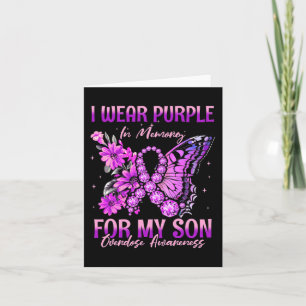 I Wear Purple In Memory For My Son Overdose Awaren Card