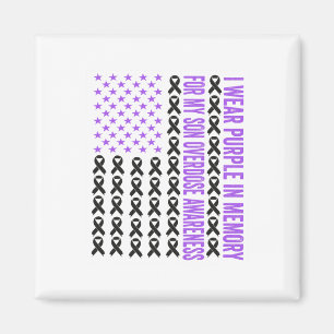 I Wear Purple In Memory For My Son Overdose Awaren Magnet