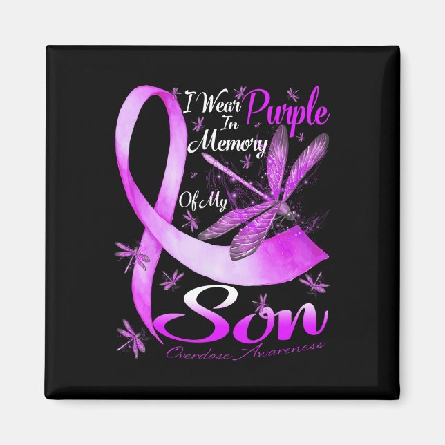 I Wear Purple In Memory For My Son Overdose Awaren Magnet (Front)