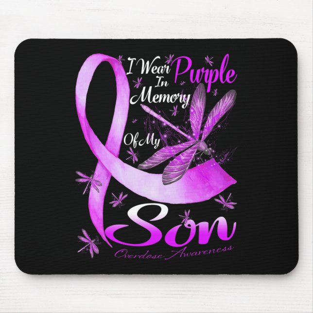 I Wear Purple In Memory For My Son Overdose Awaren Mouse Pad (Front)