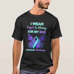 I Wear Purple In Memory For My Son Overdose Awaren T-Shirt
