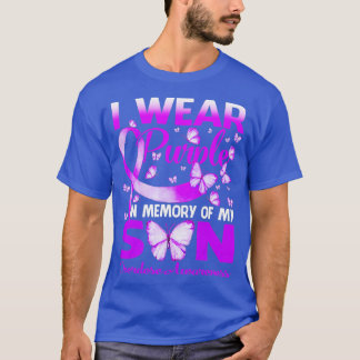 I Wear Purple In Memory For My Son Overdose Awaren T-Shirt